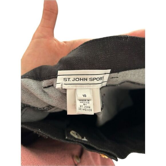 St. John Sport Black Straight Leg Jeans Size 10 Mature Quiet Luxury Capsule - Picture 11 of 16